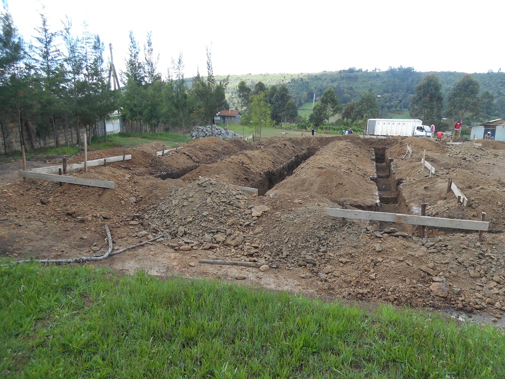 Backstage footings from east